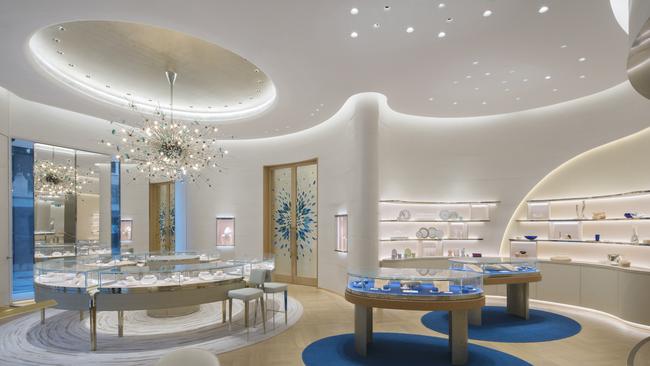 The interior of the new Tiffany & Co. boutique in Brisbane.
