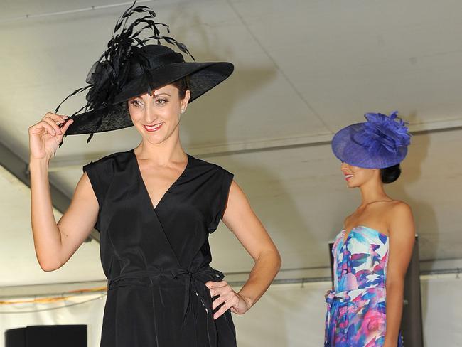 Ladies Day at Cluden Park. Myer Fashion Parade, models Drosia Parliaros and Ashley Kosanovic. Picture: Shae Beplate