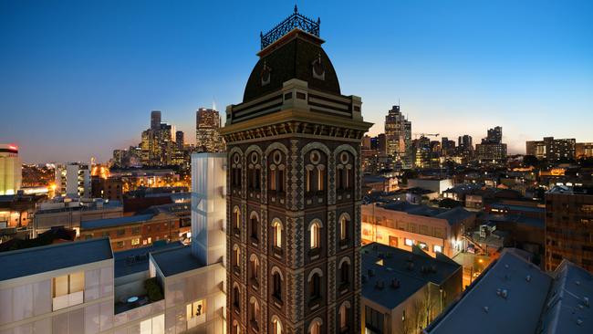 The beautiful Yorskshire Brewery tower has been restored and is now part of an apartment complex. It was once the tallest structure in Melbourne. Picture: HWT Library.