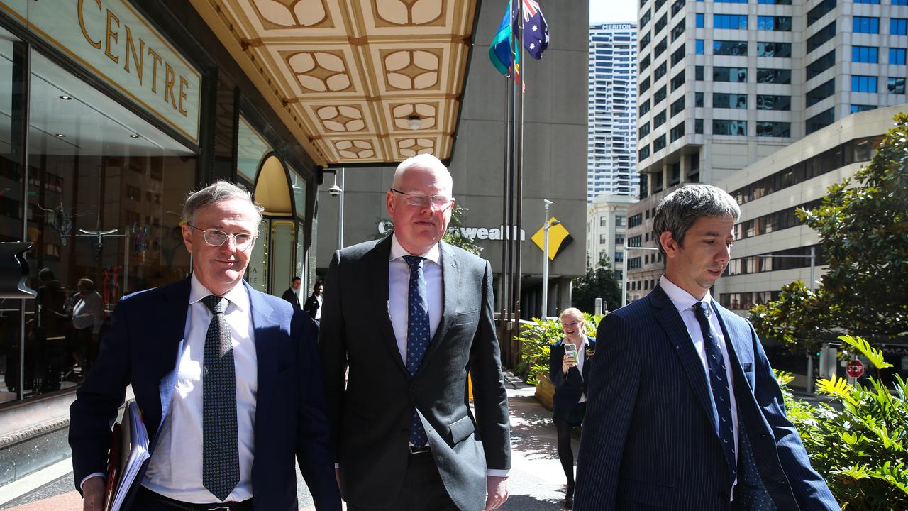 MP Gareth Ward (centre) at Sydney Downing Centre with his lawyers. Picture NCA Newswire / Gaye Gerard