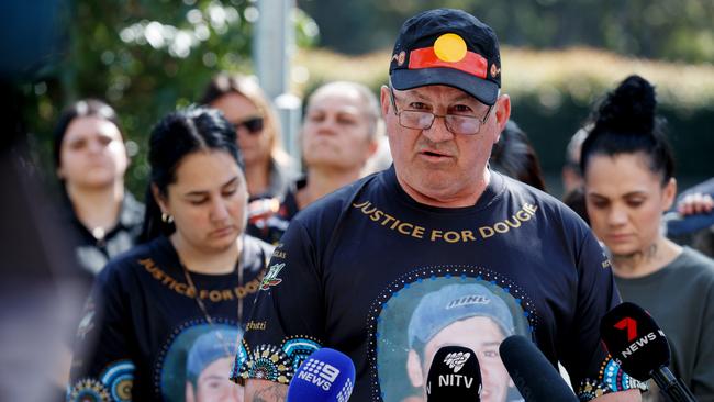 Rick Hampson, father of Ricky ‘Dougie’ Hampson, spoke after the Lidcombe Coroners Court handed down its findings. Picture: NewsWire / Nikki Short