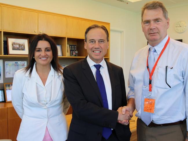 Greg Hunt (right) said Mr Hunt said the issue of medicinal cannabis would be raised at the next Council of Australian Governments meeting.