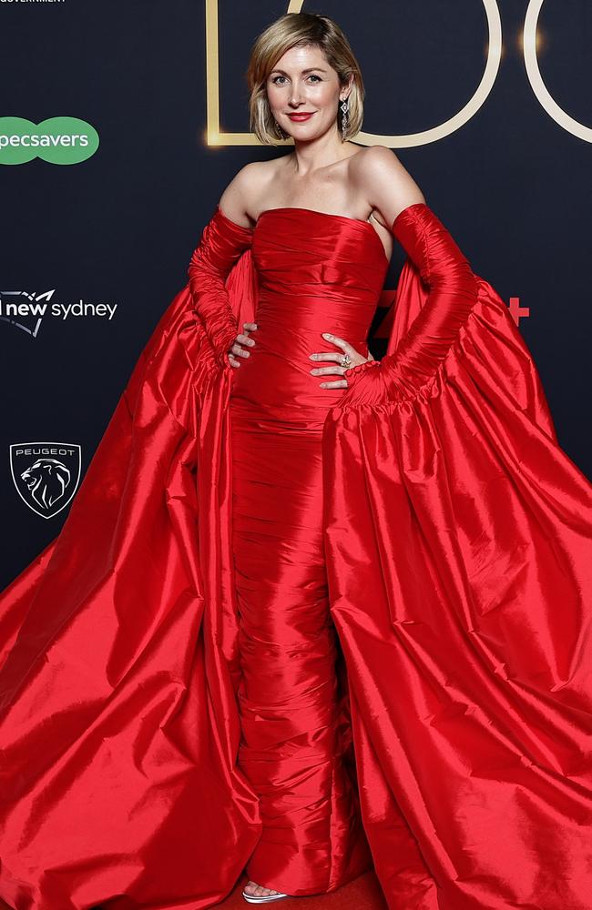 Emma Hamilton stuns in red. Picture: Getty Images