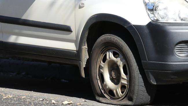 A man from Melbourne’s north sent a death threat note after his tyres were slashed. Picture: Zak Simmonds