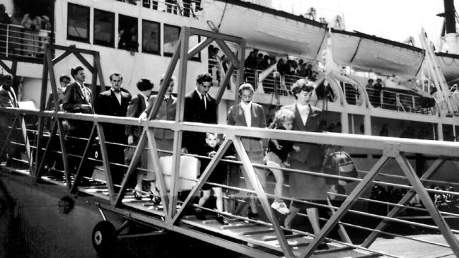 Migrants arriving in Sydney by boat in the 1950s.