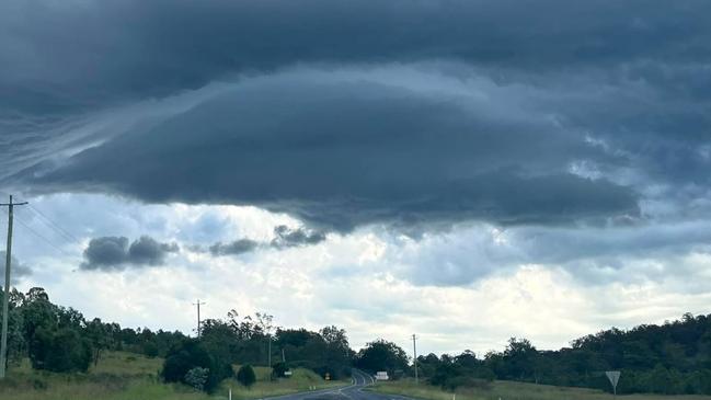 A severe storm cell that produced hail over Boonah. Picture: Steve Williams