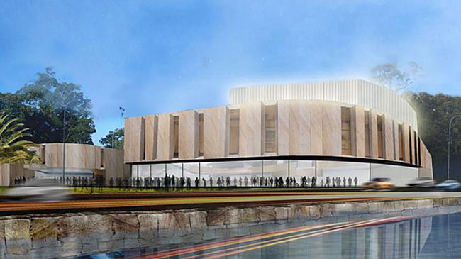 An artists impression of the previously scrapped $30 million Regional Performing Arts Centre which was originally intended to be built along Gosford’s waterfront.