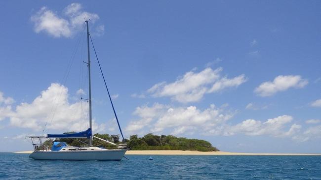 Missing man Andy Heard's yacht Shiraz. The boat remains in the Hinchinbrook area with partner Erica Lang on-board.