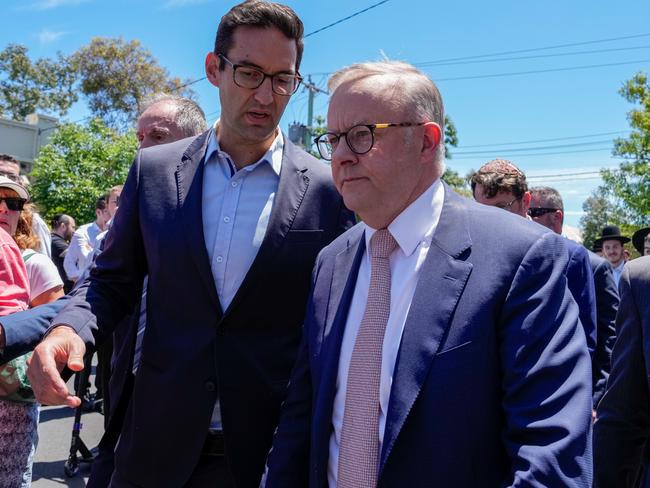 Macnamara MP Josh Burns and Prime Minister Anthony Albanese. Picture: Asanka Ratnayake