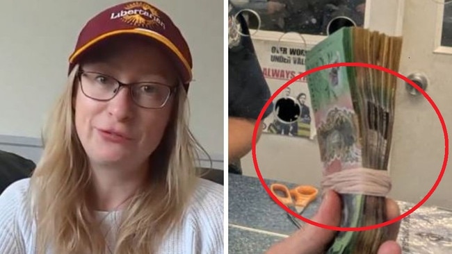 Woman's cash horror. Picture: Instagram