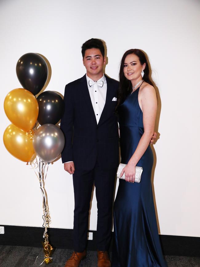 Sara Gray and Elijah Zipf at Trinity Lutheran College formal at Gold Coast Convention and Exhibition Centre. Photograph : Jason O'Brien