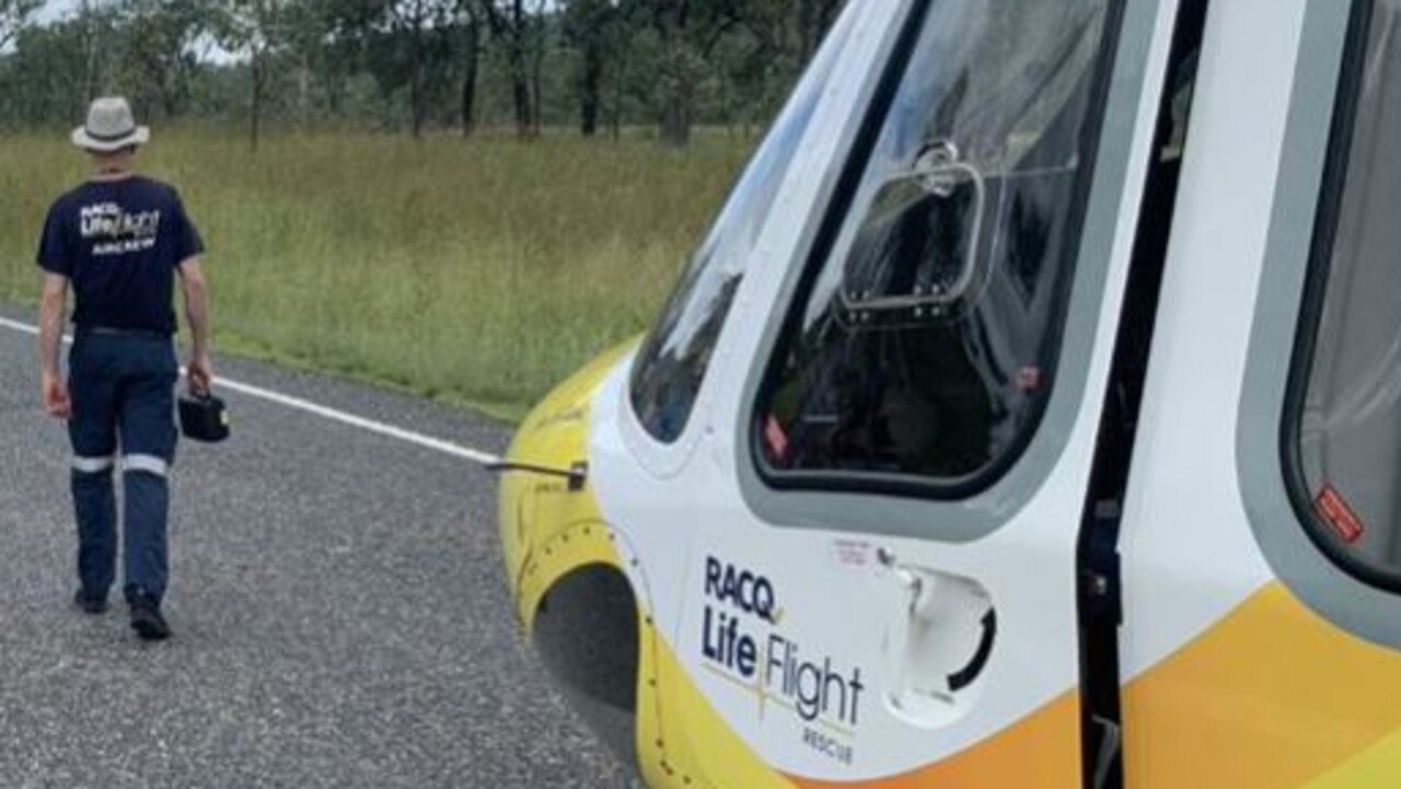 A father and his daughter have been rescued after spending an incredible two nights tethered to a tree at Gympie.