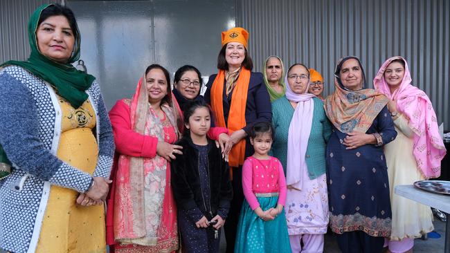 Sikh Geelong Election Commitment - the Liberals have promised Gurudwara Sahib Geelong $500,000 for the Sikh community to improve security at their temple. Liberal Senator Sarah Henderson with the Sikh community Picture: Mark Wilson