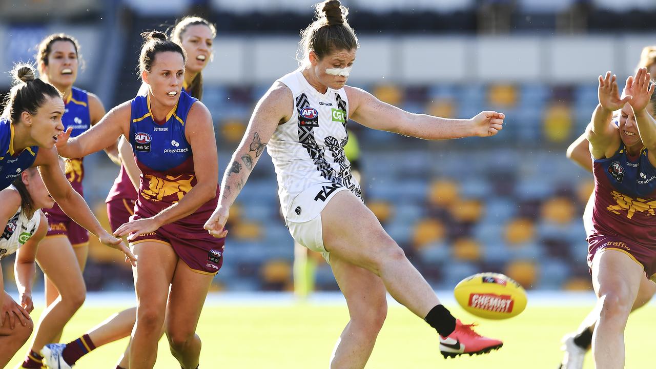 Brianna Davey tried her heart out for the Pies. Picture: Getty Images