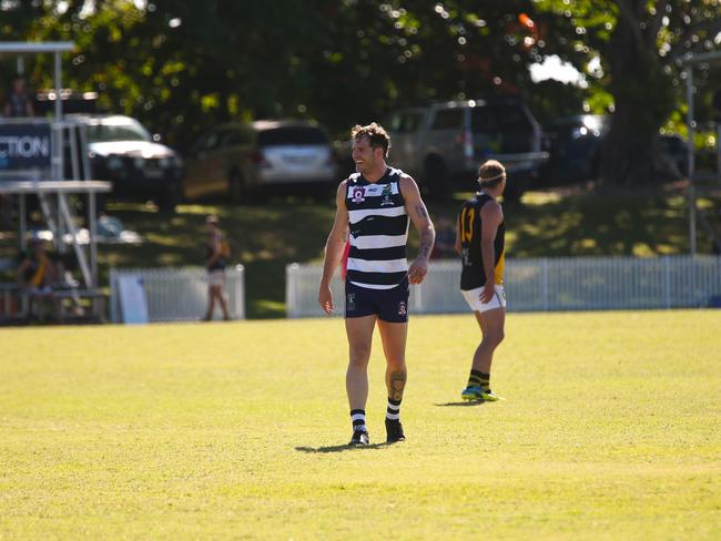 Pictured: Crocs forward Lee Staple. Crocs v Tigers at Port Douglas Sporting Complex. AFL Cairns 2024. Photo: Gyan-Reece Rocha