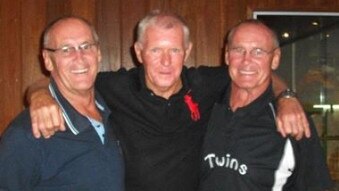 Chris and Paul Dawson with their friend Ray Butlin in 2013.