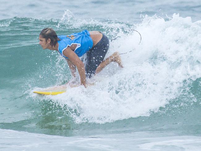 Early Saturday heats of The Burleigh Heads Boardriders Single Fin Festival. Picture: Glenn Campbell