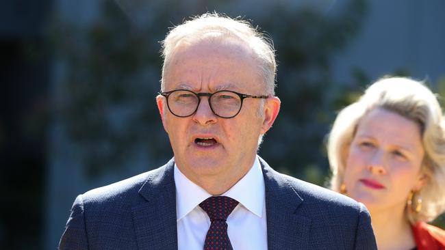 Anthony Albanese with Housing Minister Clare O’Neil. Picture: Gaye Gerard / NewsWire