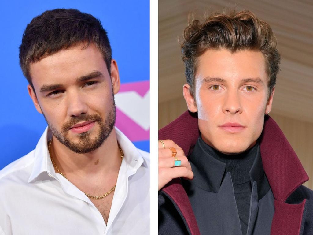 Left to right, Liam Payne from One Direction and Canadian singer Shawn Mendes.