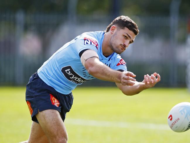 DAILY TELEGRAPH - 2/6/22NSW State of Origin players pictured at Homebush training before game 1 next week. Nathan Cleary pictured. Picture: Sam Ruttyn