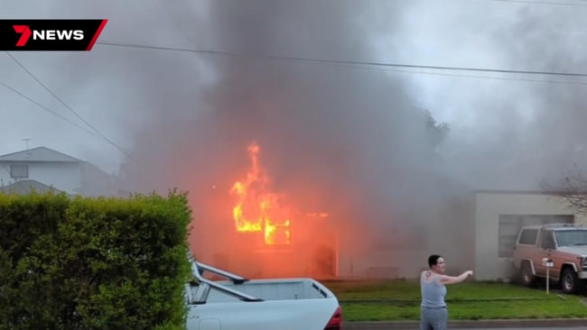 Flames erupted from the Fulham Gardens home just before 8am. Picture: 7NEWS