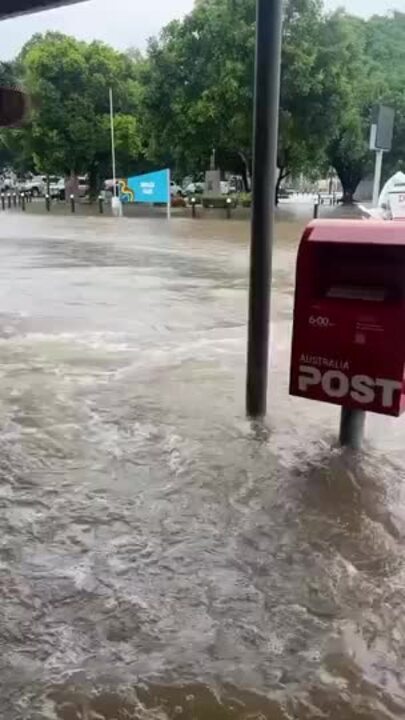 Raging floodwaters in Giru, North Queensland