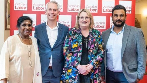 Andrew Giles, second from left, at the October 16 Tamil Labor fundraiser.