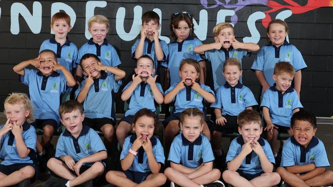 My First Year: Ormeau State School Prep B. Back row: Clifford, Isabella, Noah, Wairere, Sammy, Charlotte. Middle row: Harlem, Coast, Jordan, Eliana, Sarah, Braxton. Front row: Colt, Remi, Alina, Cardi, Maverick, Carter. Picture: Glenn Hampson.