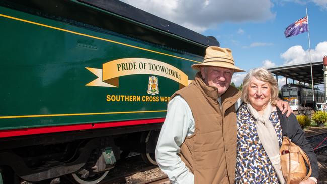 Ross and Isabel Blinco. DownsSteam and Tourist Railway "Pride of Toowoomba" steam train from Drayton to Wyreema. Saturday May 18th, 2024 Picture: Bev Lacey