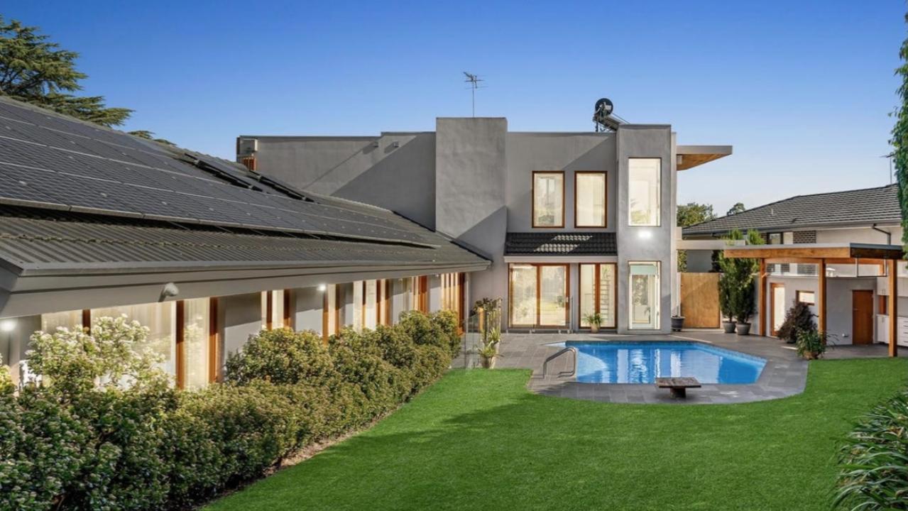 A resort-style pool and private cabana with full bathroom complete the ultimate entertainer’s backyard oasis.