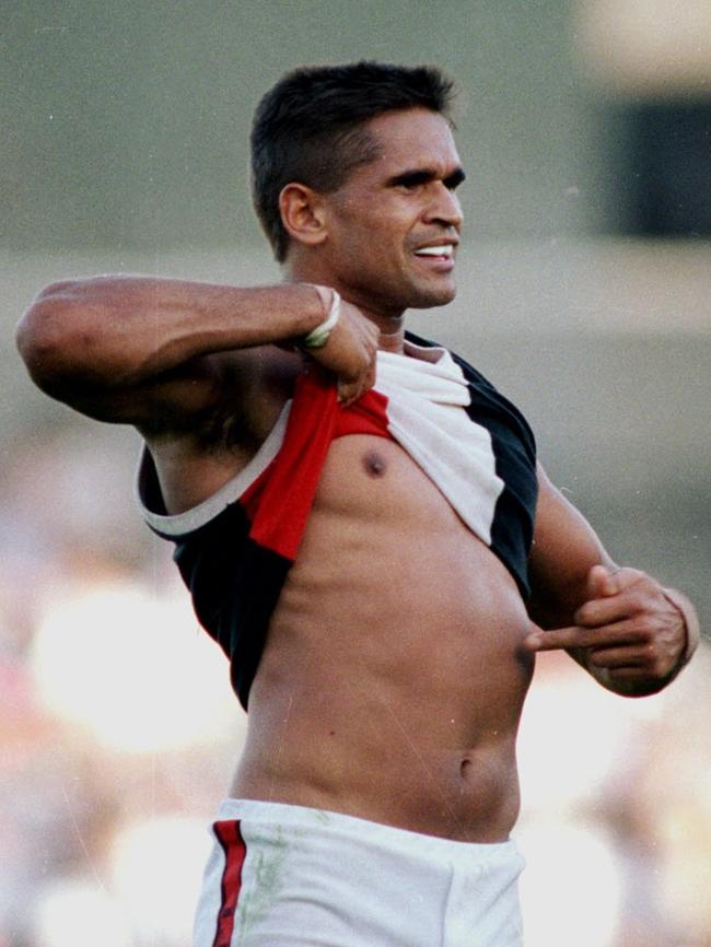 Nicky Winmar’s iconic stand. Picture: John Feder