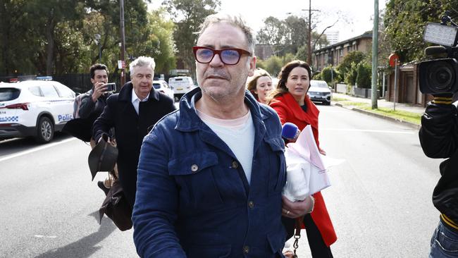 Andrew O’Keefe after another court appearance. Picture: Richard Dobson