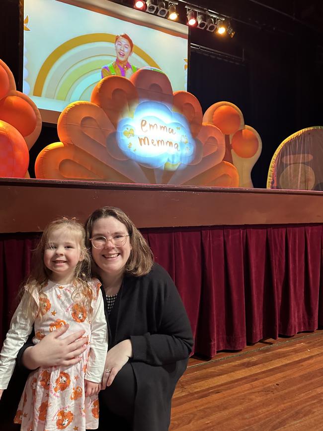 Maddy Morphett, who has started intensive oral cancer treatment for an extremely rare form of locally aggressive and invasive sarcoma, with her daughter Evelyn. Picture: Supplied