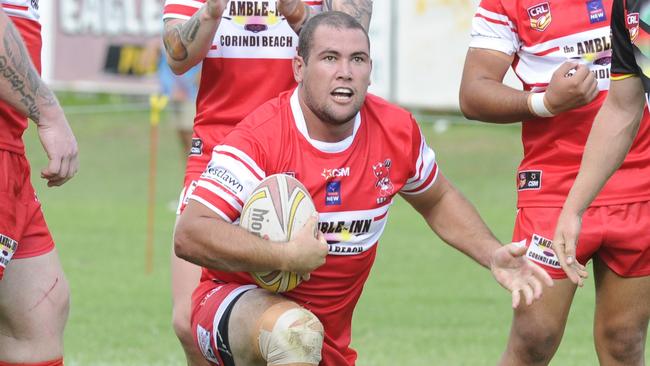 Rebel Grant Stevens is awarded a try by the ref during the first grade rugby league match between the South Grafton Rebels and the Sawtell Panthers at McKittrick Park South Grafton on Sunday, 10th April, 2016. Photo Debrah Novak / The Daily Examiner