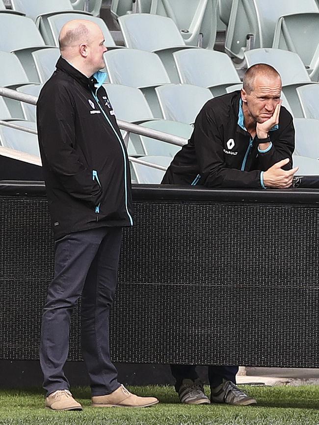 Darren Burgess makes a return visit to the Portress to keep an eye on proceedings with Chris Davies. Picture Sarah Reed