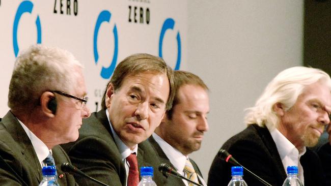 Dr Bruce Blair, second from left, pictured attending a Global Zero Summit in 2011 with Sir Richard Branson. Picture: Beck Starr/FilmMagic