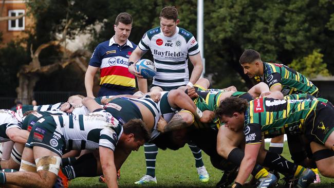 Gordon playing Warringah last season. Gordon went on to win the Shute Shield crown.