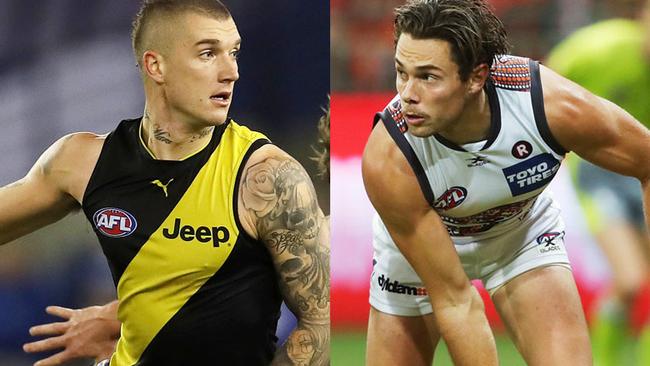 Richmond's Dustin Martin and GWS Giant Josh Kelly.