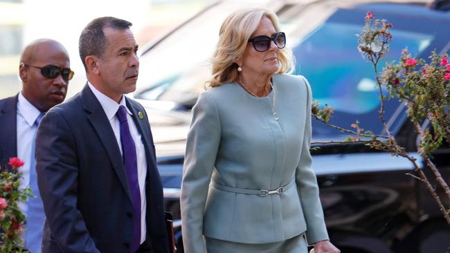 First lady Jill Biden and her senior adviser Anthony Bernal (L) arrive at court. Picture: Getty Images via AFP.