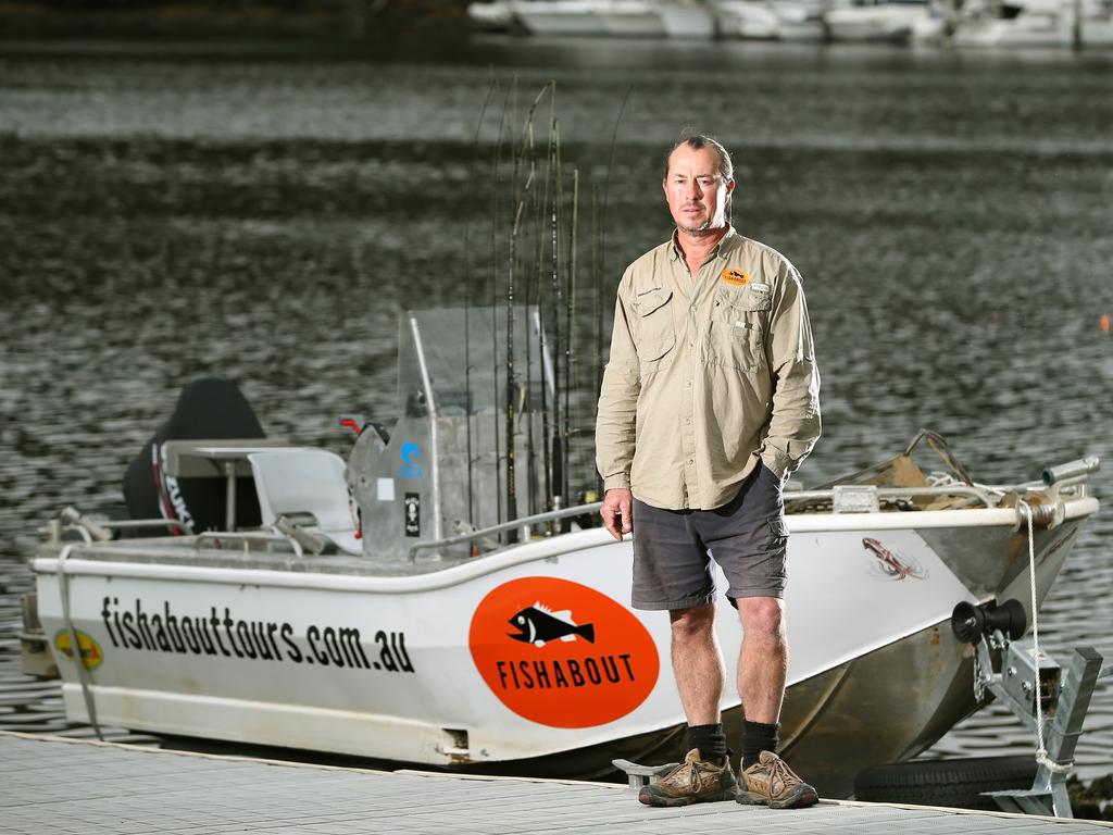 Craig McGill is the top fishing guide in Sydney and said the Harbour is “crawling” with sharks at the moment. Picture: Troy Snook