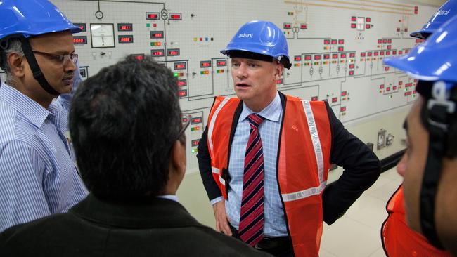 2 December 2012, Mundra, Gujurat, INDIA: Queensland Premier Campbell Newman inspecting the power plant on a visit to Mundra Port in Gujurat owned and operated by the Adani family. Adani is a key player in a new coal mine set to open in Queensland as part of a massive investment to supply coal to India Picture by Graham Crouch/DFAT