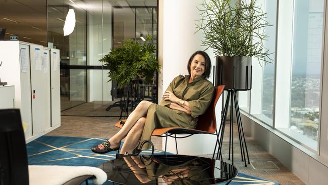 Kirsti Simpson of Hassell at the Brisbane offices she designed for legal firm, HSF. Picture: Mark Cranitch.