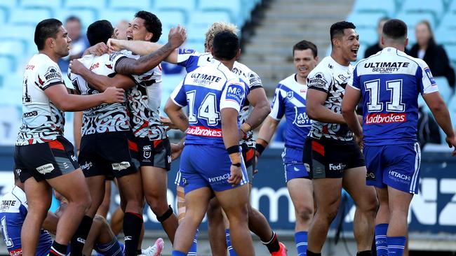 The Warriors came from behind to edge out the Bulldogs. Picture: Getty Images