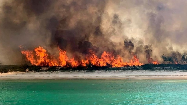 Two men have been sentenced over last year’s Fraser Island bushfire. Photo: Contributed.