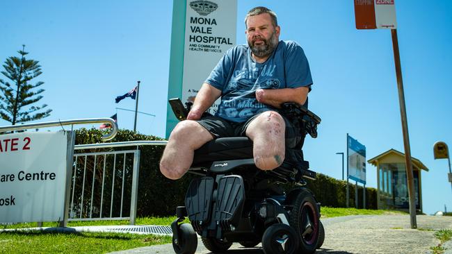 Jason Miller outside Mona Vale Hospital. Picture: Julian Andrews.