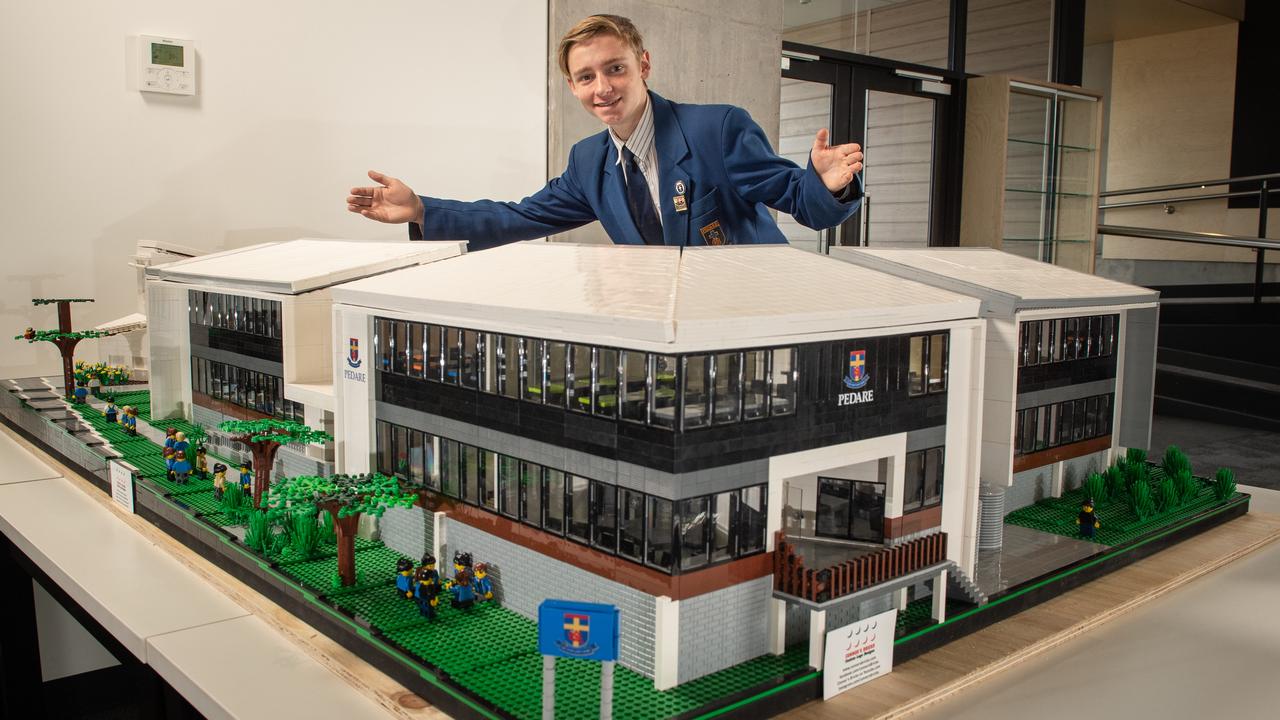 He also tackled a model of his school’s new middle school building when he was in Year 10. Picture: Brad Fleet