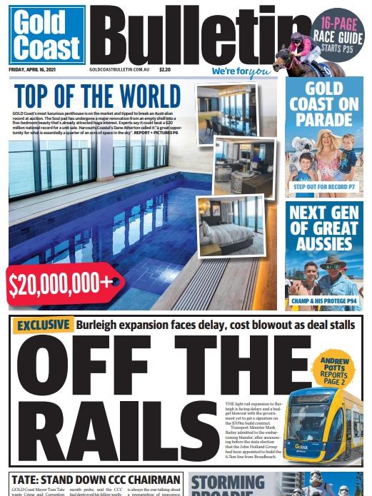 Gold Coast Bulletin, Friday April 16, 2021: How the Bulletin broke the story.