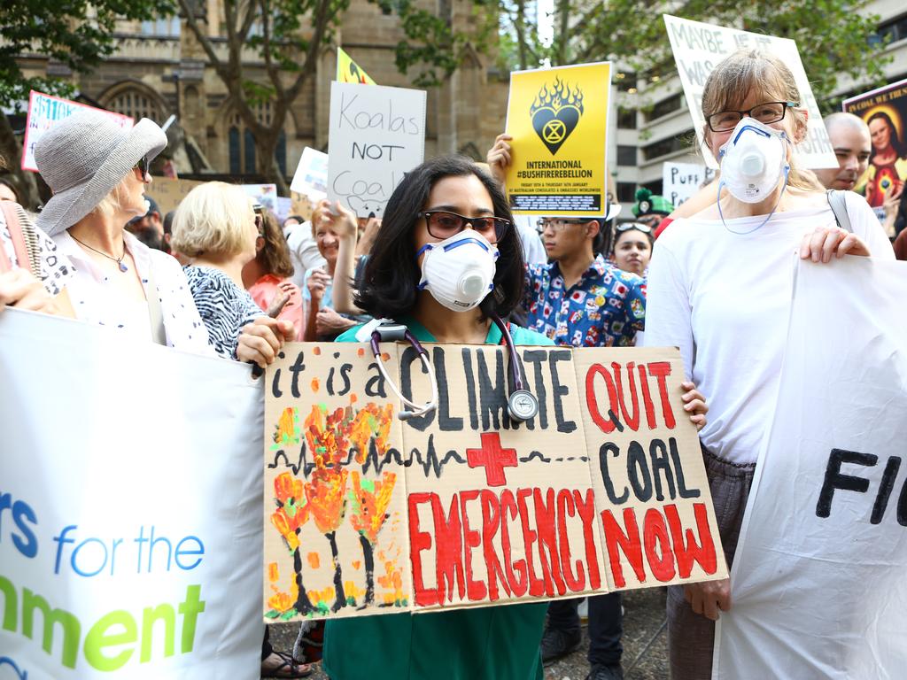 Climate protesters pictured in Sydney