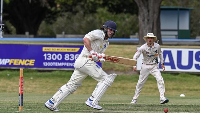 St Peter's Luke Ford pushed on for 110 against Newtown &amp; Chilwell on day one of their round 7 clash. Picture: Wes Cusworth