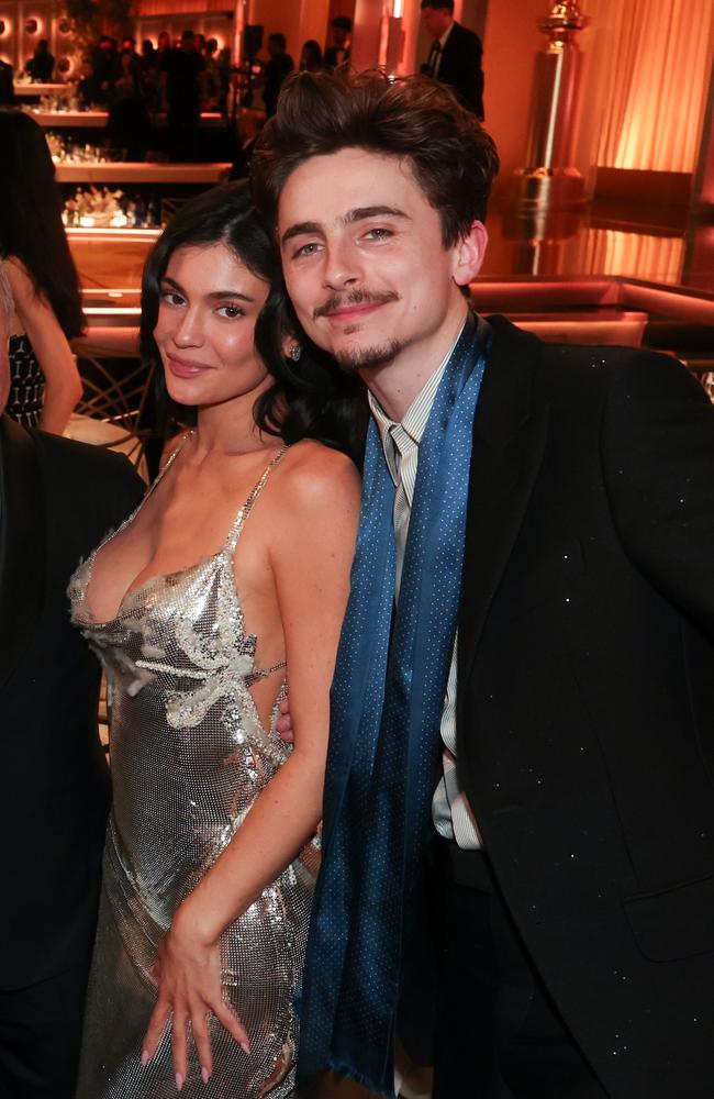 Kylie Jenner and Timothee Chalamet during the 82nd Annual Golden Globes. Picture: Penske Media via Getty Images